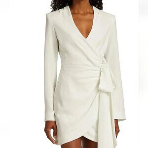 Cinq A Sept Sierra Wrap Minidress Long Sleeve Ivory Size 0